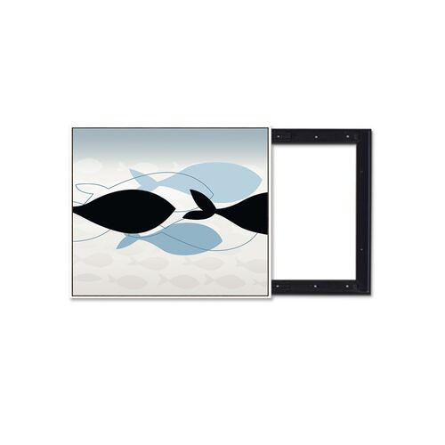 现代简约电表箱装饰n画配电箱餐厅遮挡可推拉电箱装饰电器盒鱼壁