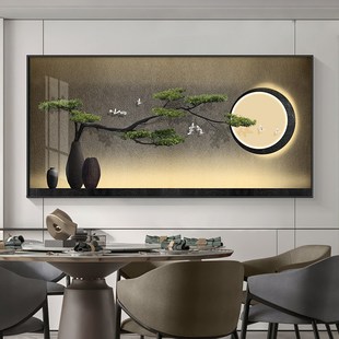 盖板大装饰画配电箱总开关迎客松中式挂画电表箱电遮挡尺寸闸盒新