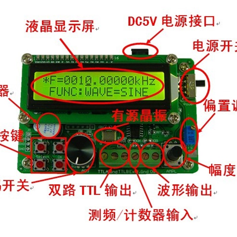 FY1000S/FY2000S DDS函数信号发生器/频率计数器/双路TTL/信号源图片