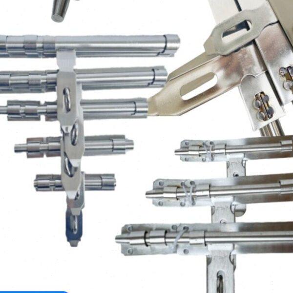 304不锈钢带板插销201防盗门插大门拴横插落地插销明装可挂锁门扣