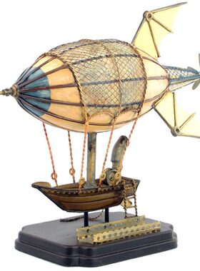 复古铁艺装饰摆设纯手工怀旧欧洲老式飞艇酒吧餐厅橱窗家居装饰