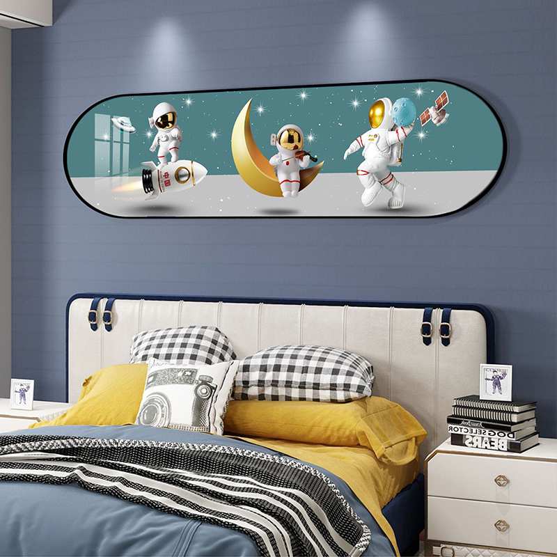 KI9S儿童房卧室床头装饰画男孩女孩房间布置挂画新款墙面男生太空