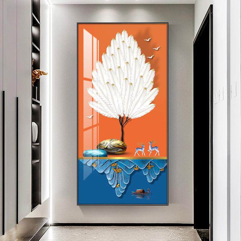 现代轻奢入户玄关装饰画走廊过道壁画北欧竖版玄幻大气晶瓷墙挂画,玩具/童车/益智/积木/模型,毛绒/玩偶/公仔/布艺类玩具,淘宝优惠券,粉丝福利购,淘宝优惠卷