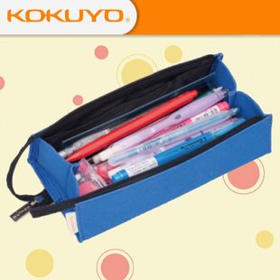 包邮 国誉PC22对开式便携手提展开方形帆布笔袋 学生笔盒收纳袋