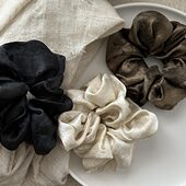 丸子头马尾头绳发圈大号肥肠圈 复古高级感宽边大肠发圈 质感 法式