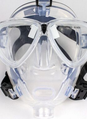 潜水全面罩HOTDIVE专业全面镜 钢化玻璃防雾跬胶污水作业潜水面镜