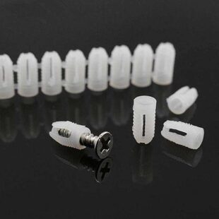 白色塑料铰链预埋件橱柜柜子膨胀胶塞家具木板胶粒螺丝膨胀圆管