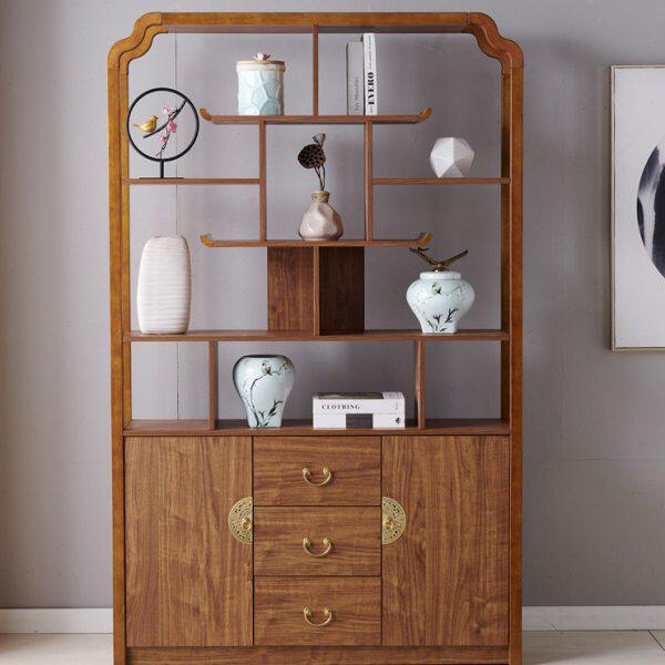 新款中式博古架客厅隔断酒架茶室置物架实木框古董展示书架多宝格