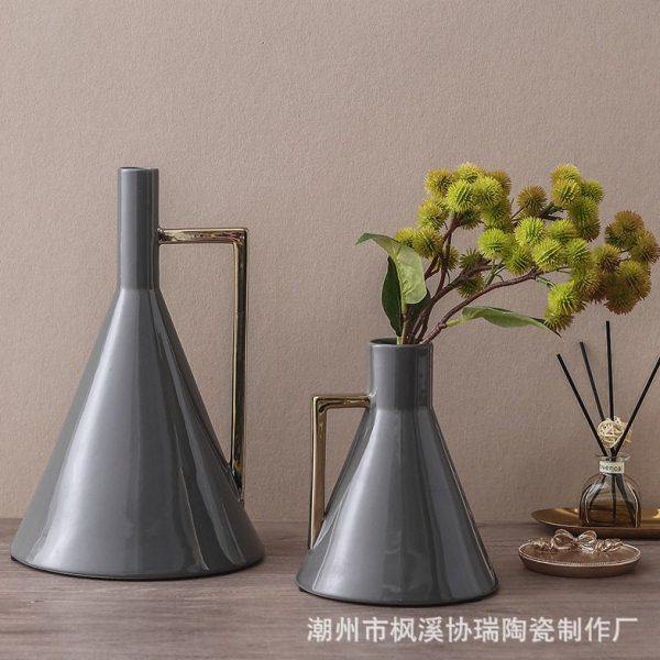 现代简约电镀陶瓷花瓶北欧风创意艺术花器餐桌茶几插花样板间摆件,鲜花速递/花卉仿真/绿植园艺,花瓶,淘宝优惠券,粉丝福利购,淘宝优惠卷
