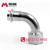 90度内丝弯头光面4 分1寸15 304不锈钢卡压管件卡压式