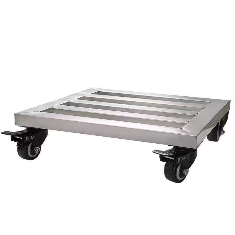 不锈钢移动托盘方形花盆底座支架托架万向轮正P方形底盘承重置物