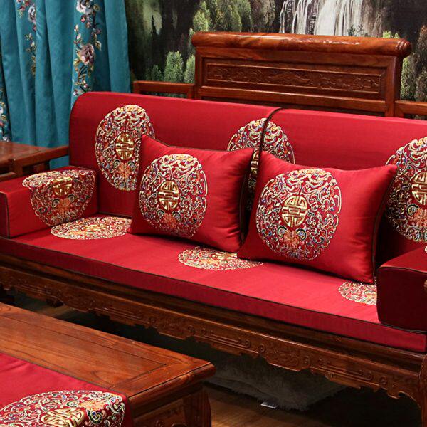 中式红木沙发坐垫古典实木家具坐垫带靠背海绵防滑加厚椅子坐垫套