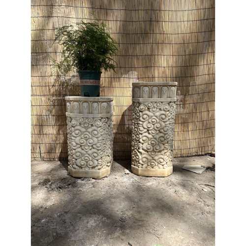 青石仿古中式石头柱子石雕祥云柱汉白玉拴马桩栓马柱石柱花盆底座