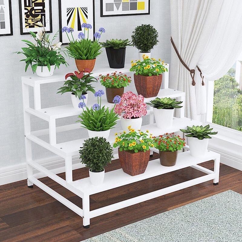 梯形展示架阶梯m式花架室内铁艺花架收纳落地卧室