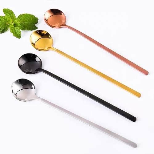 咖啡勺北欧简约纯色磨砂手柄咖啡搅棒勺精品不锈钢勺子咖啡匙