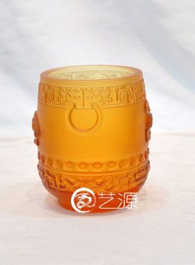 琉璃工艺品家居商务办公生日礼物摆件高档招财笔筒定做订制刻字