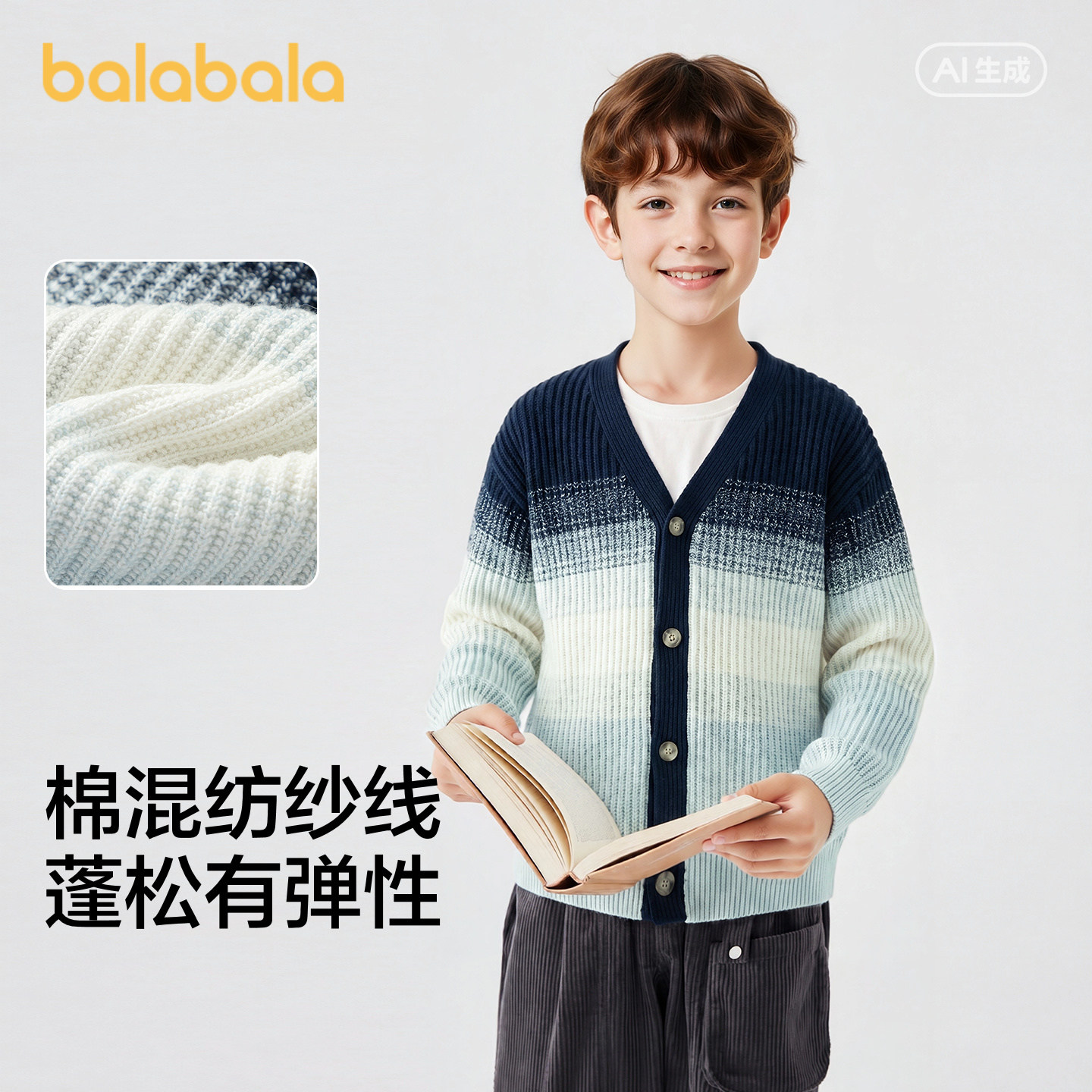 巴拉巴拉儿童针织开衫休闲上衣