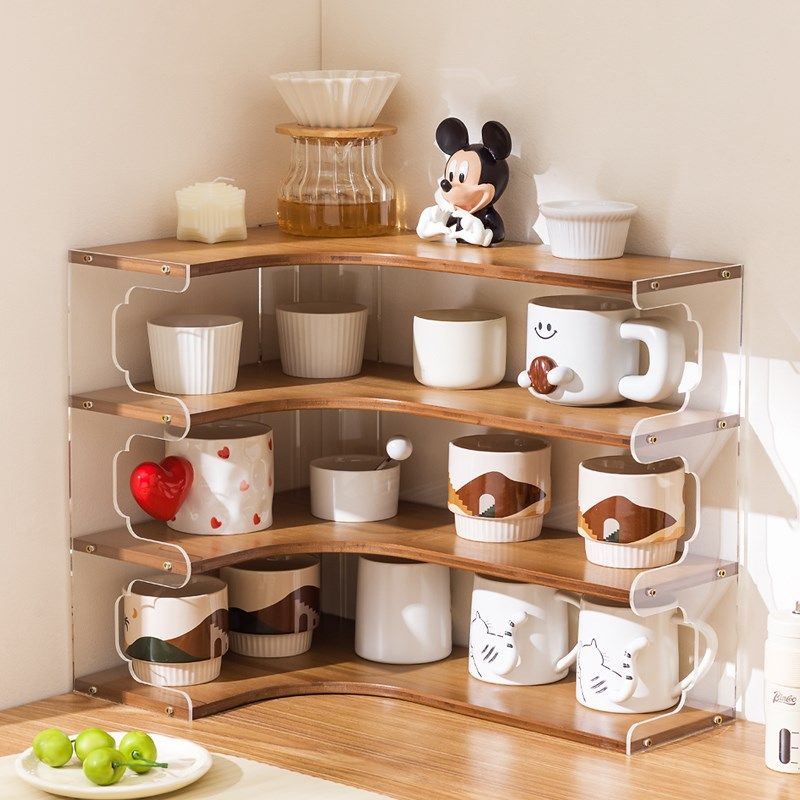 转角杯架杯子收纳置物架拐角咖啡角布置水杯架墙角桌面茶杯餐边柜,家庭/个人清洁工具,杯架,淘宝优惠券,粉丝福利购,淘宝优惠卷