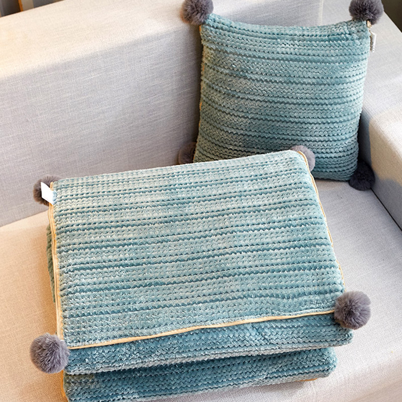 蓝色抱枕被子两用纯色汽车靠背沙发靠垫办公室午休被水晶绒加厚冬,居家布艺,抱枕被,淘宝优惠券,粉丝福利购,淘宝优惠卷