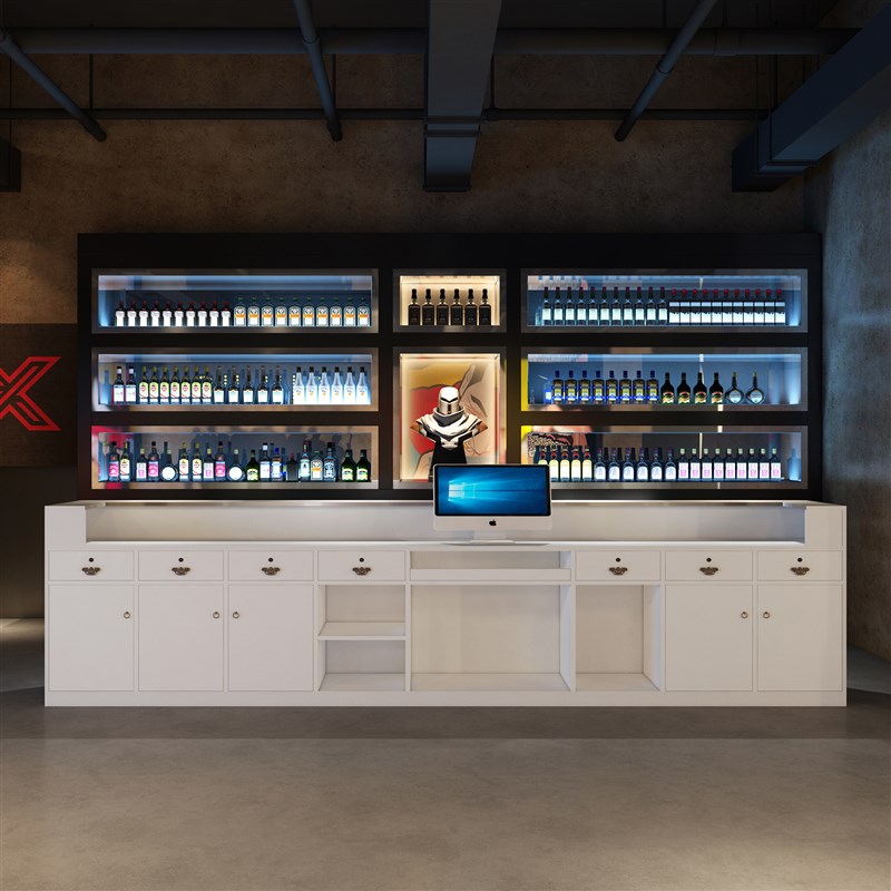 工业风不锈钢酒吧吧台餐饮店烧烤店收银台柜台台球厅前台桌接待台