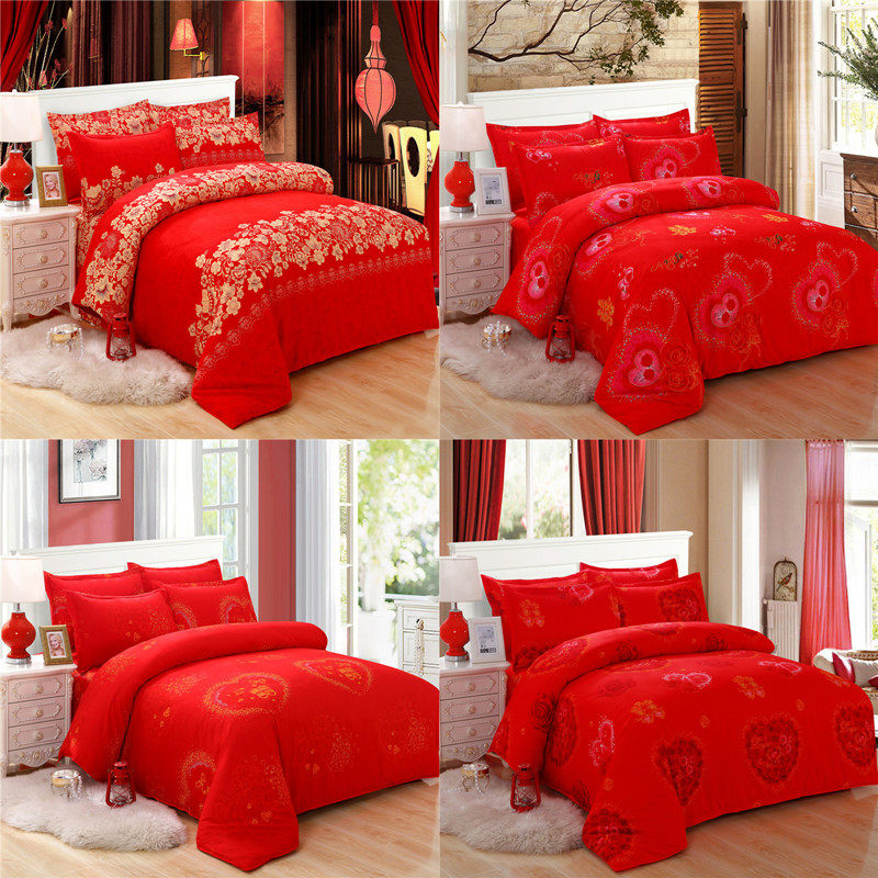 结婚大红色被套单件1.5米婚庆单双人加厚棉被罩1.8x2.0x2.3被子套,床上用品,被套,淘宝优惠券,粉丝福利购,淘宝优惠卷
