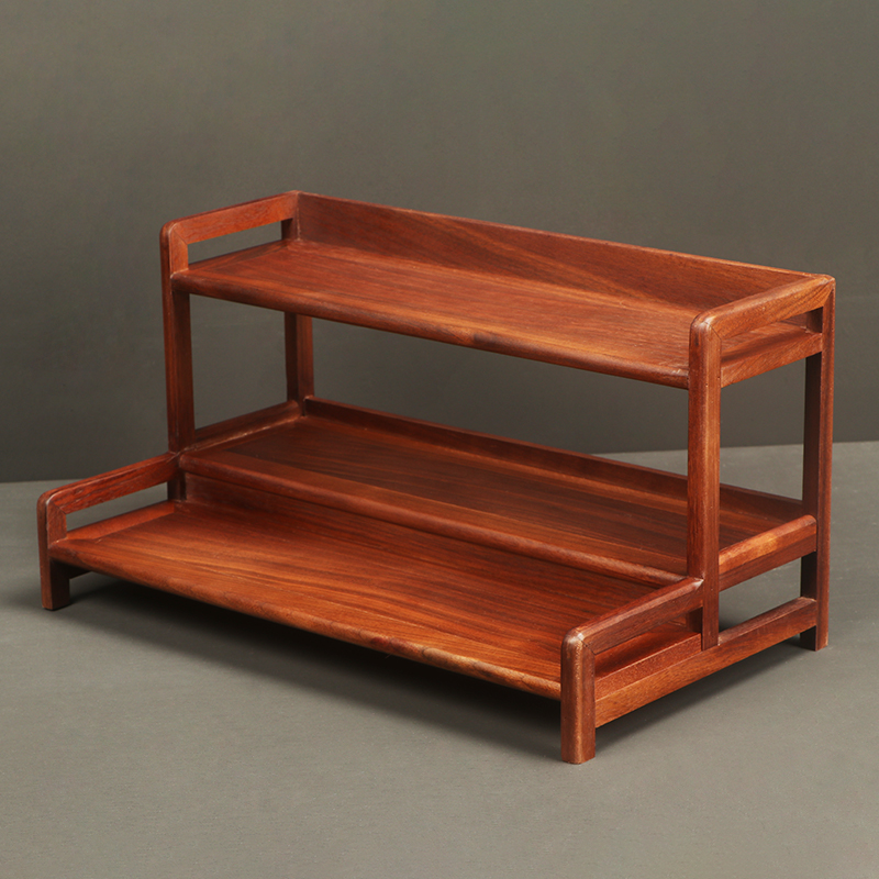 茶具架子置物架黑胡桃木博古架茶杯收纳层架桌面小型茶壶架摆件架