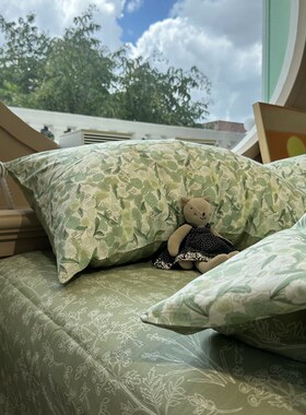 春意无限 田园绿色小碎花床上四件套全棉文艺1.5m1.8宿舍被套床单