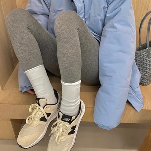秋冬加绒打底裤女日系保暖浅灰色连裤袜烟灰色丝袜黑色加厚打底袜