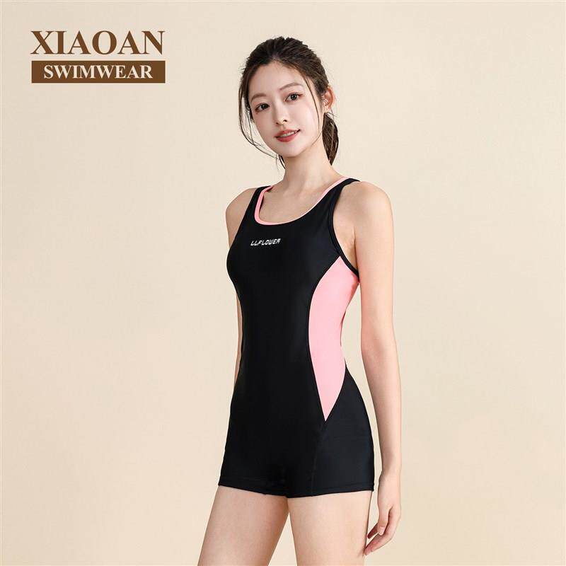 竞速连体泳衣女20m25新款爆款平角保守遮肚显瘦游泳馆专用大码泳