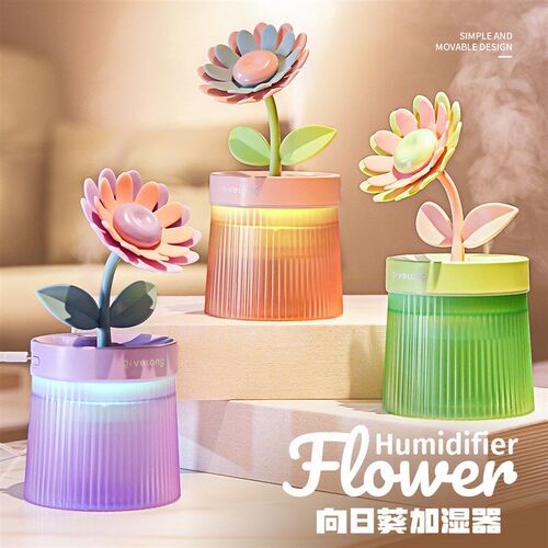 【下单立a减50】k花朵空气加湿器小夜灯usb 静音卧室桌面大雾量QC