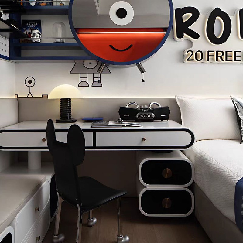 样板间展厅儿童卡通男孩房蓝色系主题床上用品抱枕套十件套多件套