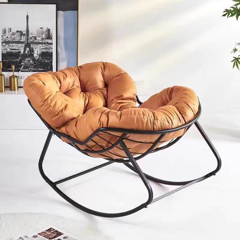 摇摇休椅成卧室阳人台可躺网可睡懒人00沙发客厅单人闲躺椅红沙发