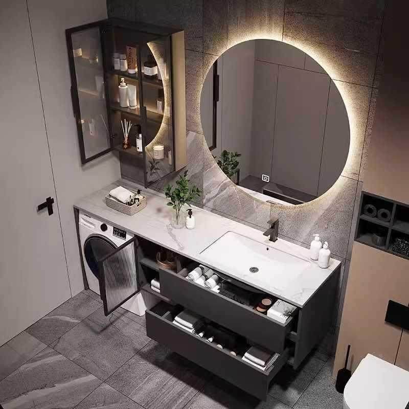 194现代简约阳台岩板一体洗衣组合脸卫生间智洗漱洗洗手台柜盆能,家装主材,浴室柜,淘宝优惠券,粉丝福利购,淘宝优惠卷