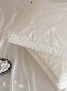 柔lA类简约手工桑蚕丝超枕蝴蝶绣枕头芯花bbf35888护颈助睡眠单人