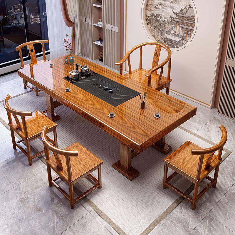 实木大WOC茶桌椅组合中新茶式现代简约茶台板办公室家用功夫泡台,商业/办公家具,茶台/茶桌,淘宝优惠券,粉丝福利购,淘宝优惠卷