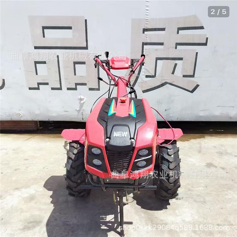 6马力柴油垄电1启动微耕机农用小耕型旋VXN耕犁地机水田大轮胎打