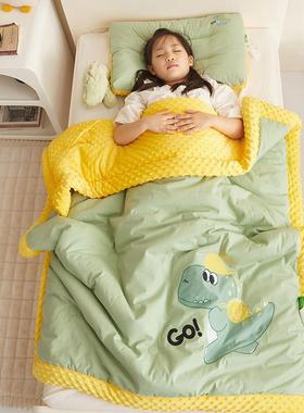 A通儿童卡豆豆被全棉水棉刺洗绣幼儿园春秋被婴类hm01儿秋冬加厚