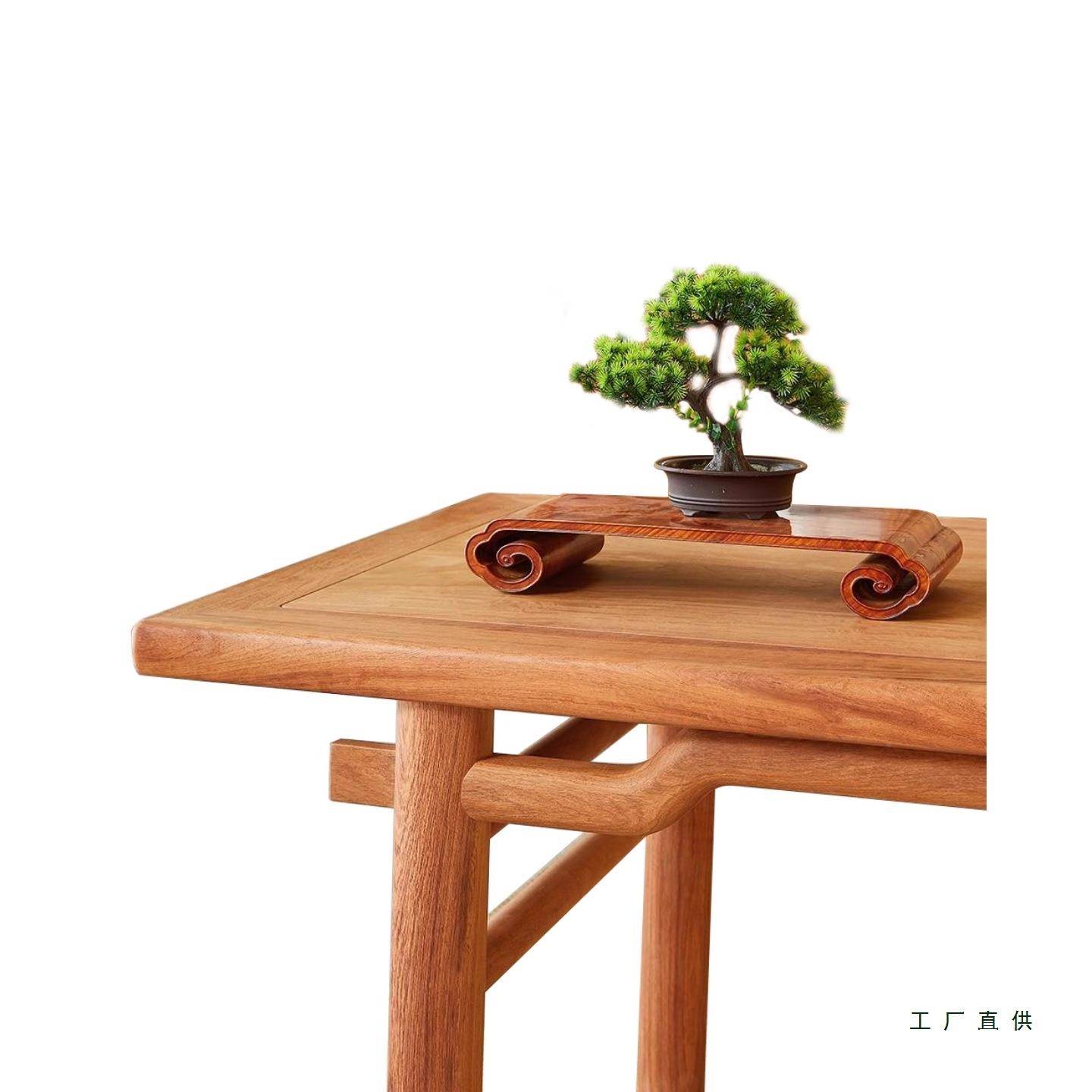 大紫檀家具缅甸梨大画120案书房写字案书桌实果木条老板桌花茶桌