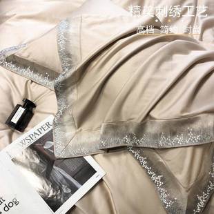 欧式 140支0长绒棉件套全棉纯棉10床单被用套酒店465.裸睡四床上品