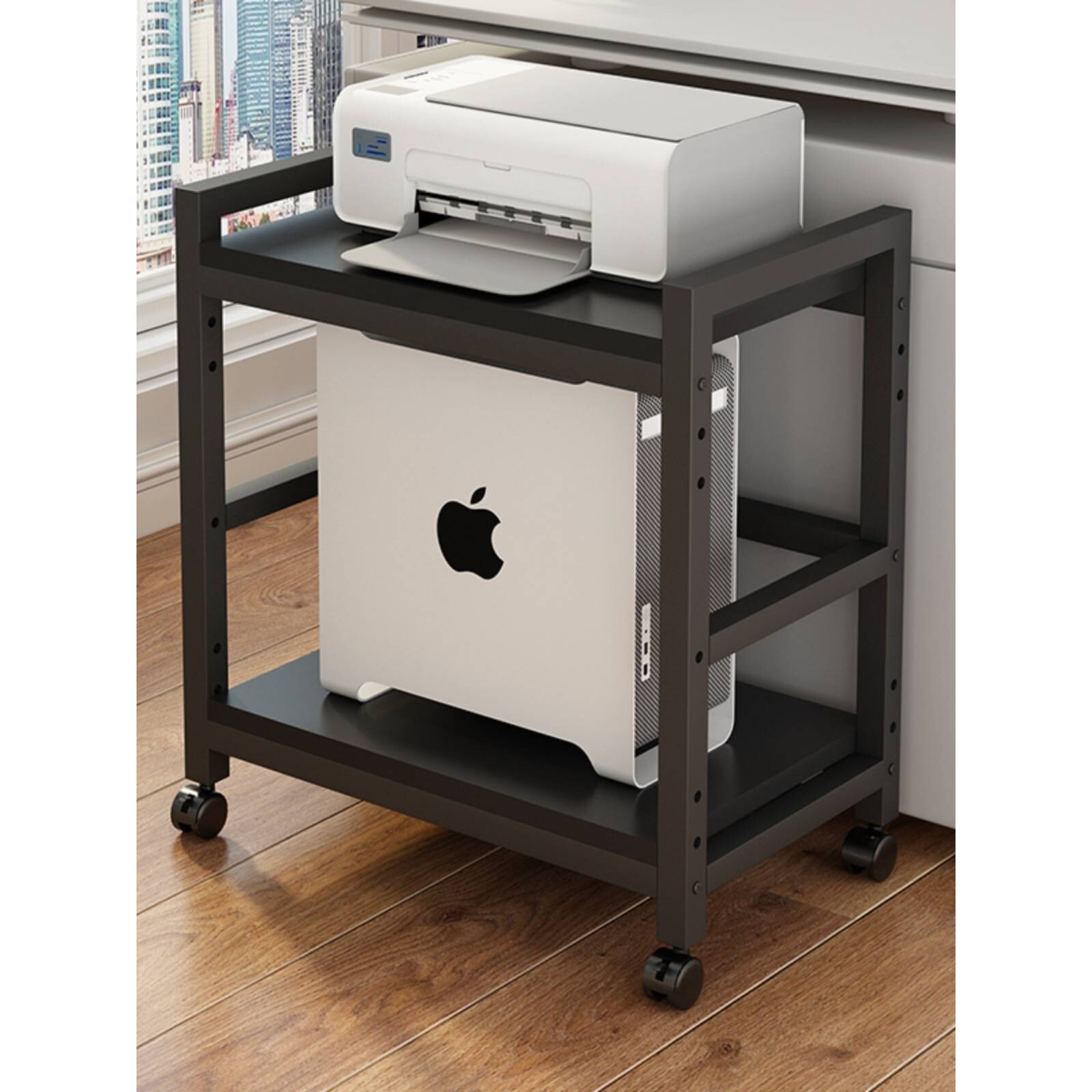 ?落地多层可移动打印机置物架办公室家用电脑主机机箱收纳放置架