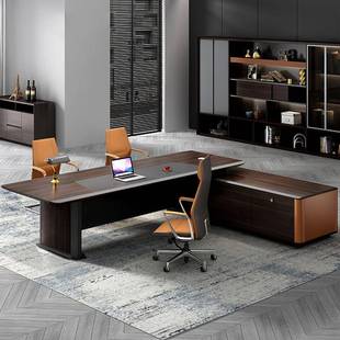 办商公家具室老板桌轻奢董事长班轻奢老板办公大台办公桌椅组合用