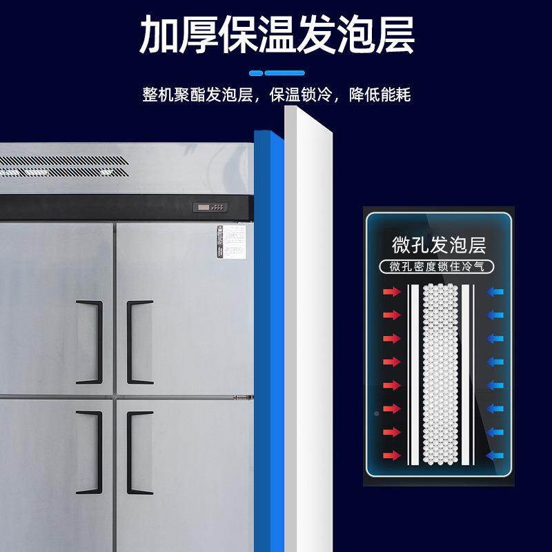 四门风冷冰柜商用不锈冻钢大容立式冷柜冷量81冷双温冰柜藏四门冰
