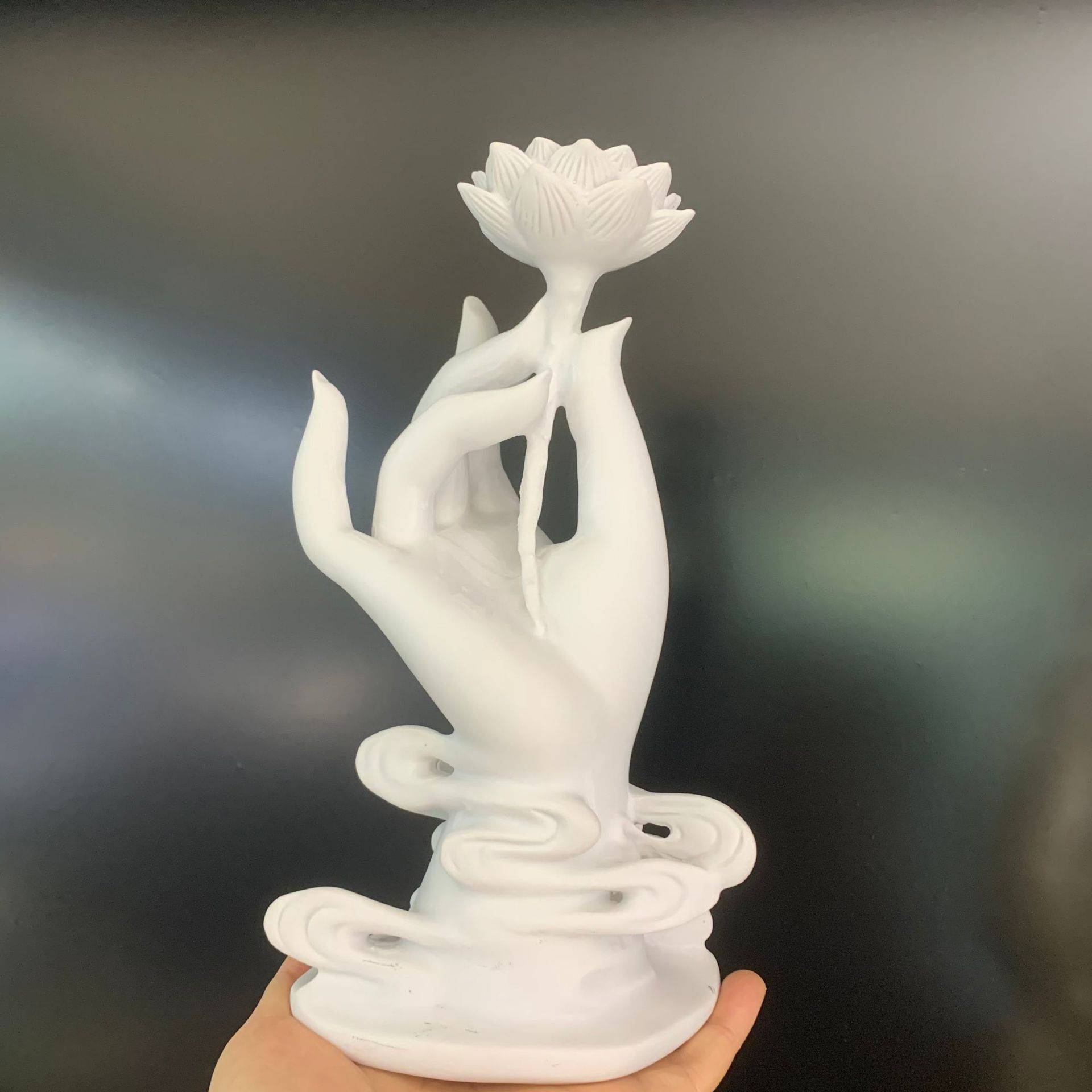 佛手莲花大号 树脂球托  水晶球底座置物展示架狂飙原石支架