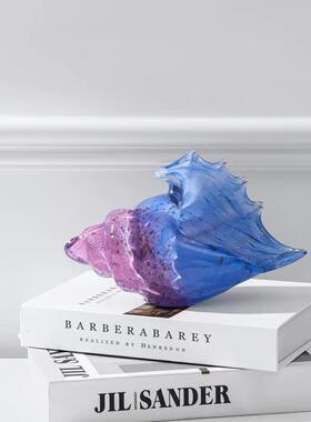 轻奢螺艺术琉璃多代彩海摆件客厅ali-6921酒店玄关酒柜办公现室简