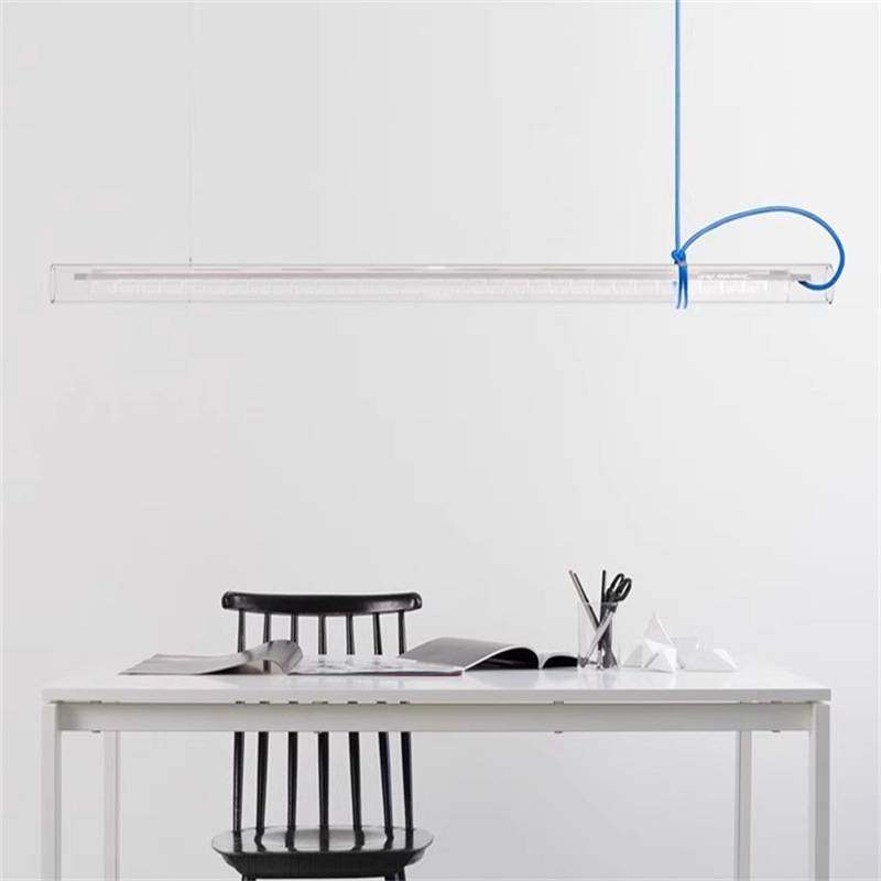 德国Ingo Maurer Tubular现代简约餐厅书房长条透明玻璃一字吊灯