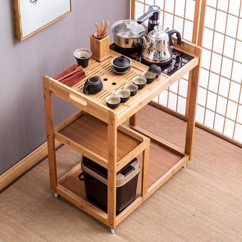 移动茶车家用茶台带轮茶水柜茶盘具套装自动电磁炉简约茶桌泡茶车