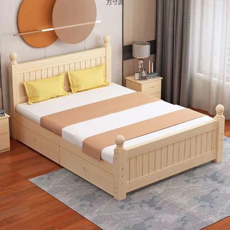 实木床现简约1.5m主卧双床AHZ出租用2单人床1房米米简易床代外贸