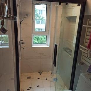 不淋浴房门弧扇形淋隔浴房玻璃推拉门锈钢浴生954室干湿分离断卫