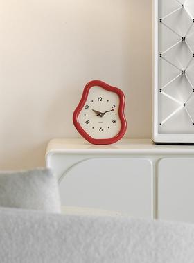 ozoTYOS366om奶油风家居客钟厅台式时钟w玄桌关面摆件电视柜座装