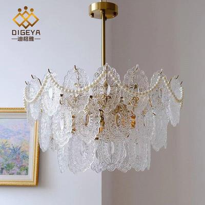法宫DGY20220廷玻璃灯吊复古式轻美式奢餐厅卧室客厅珍珠水晶灯具